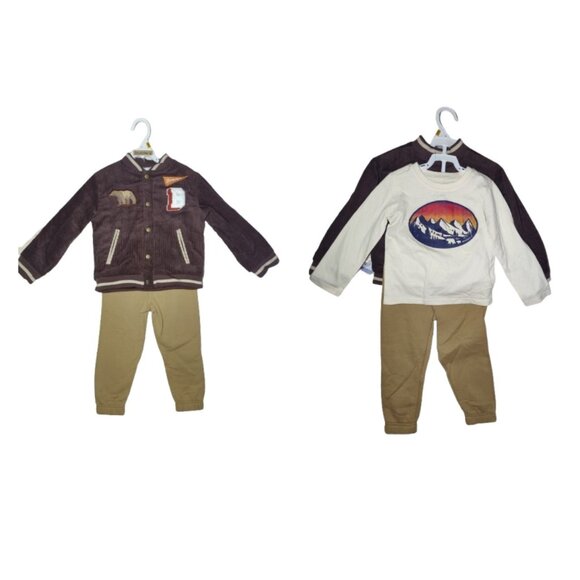 Bearpaw Corduroy Jacket Boy's 3-piece Set W LS Top Joggers 2T NWT - Picture 1 of 10